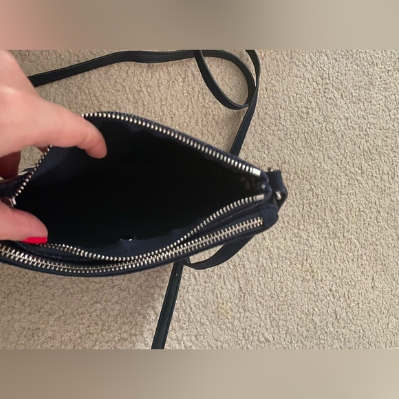 Crossbody Bag- Navy Stripes. Suede/Canvas - Picture 4 of 4